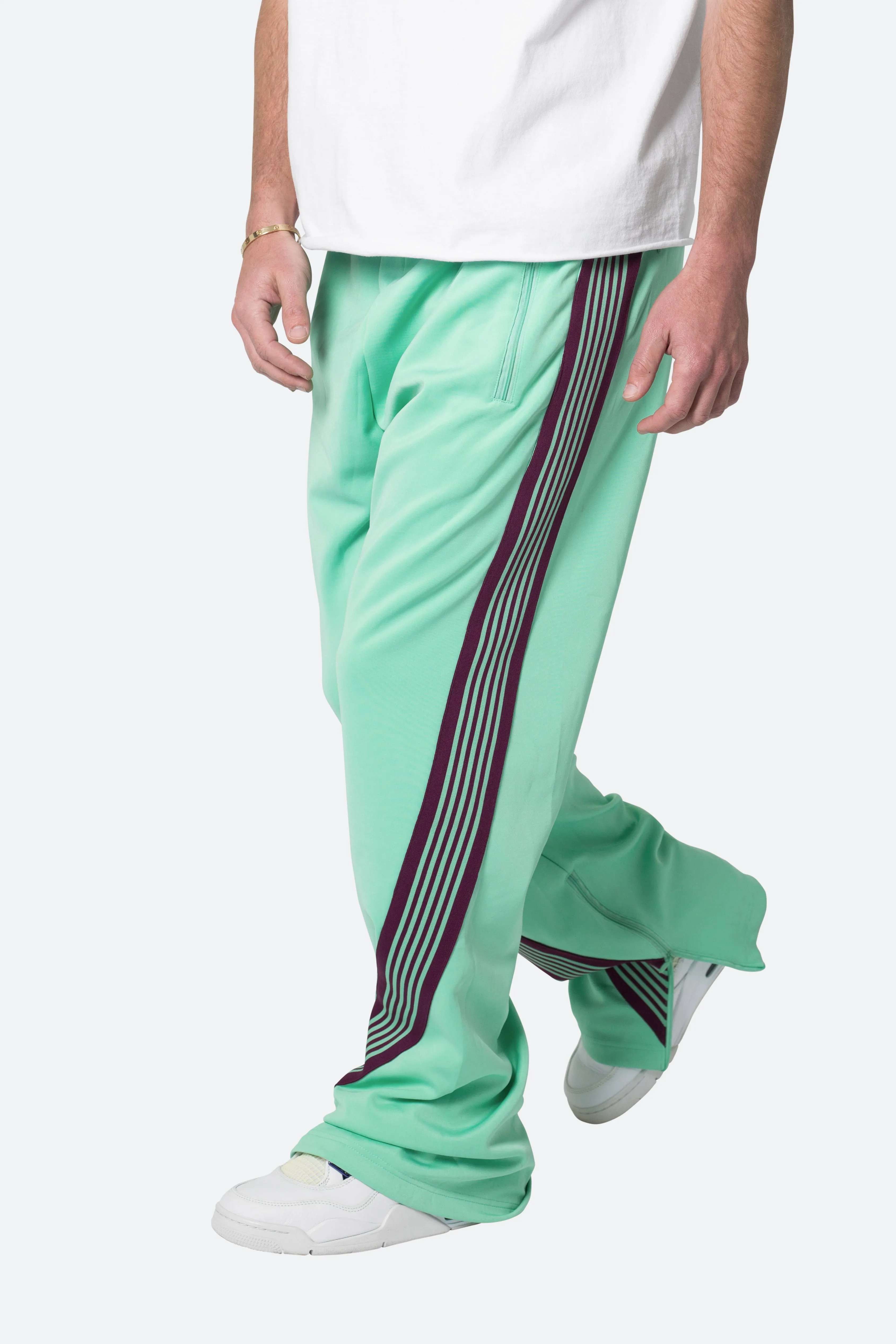 Stylish Green Bent Tape Track Pants for Men/Women