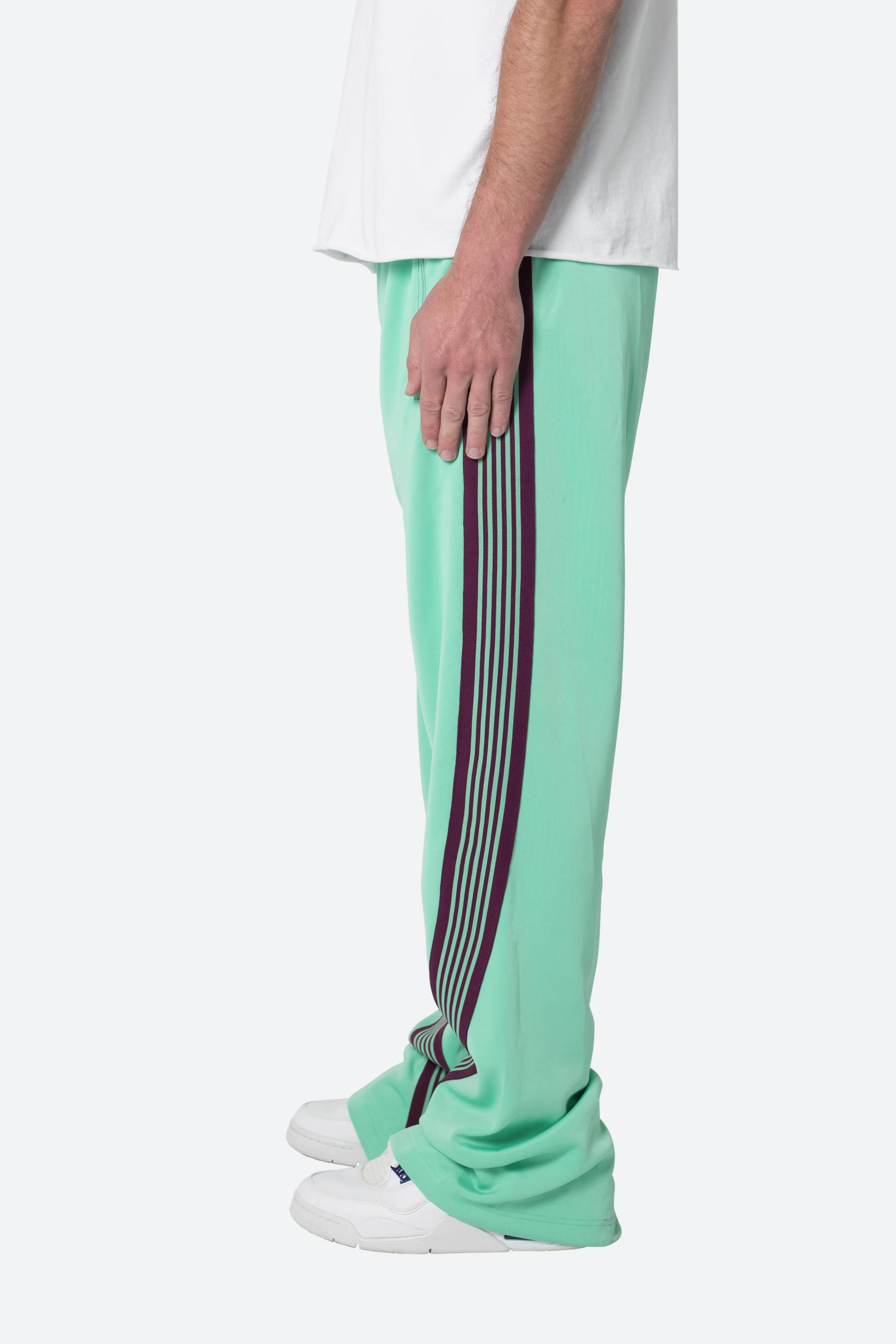 Stylish Green Bent Tape Track Pants for Men/Women