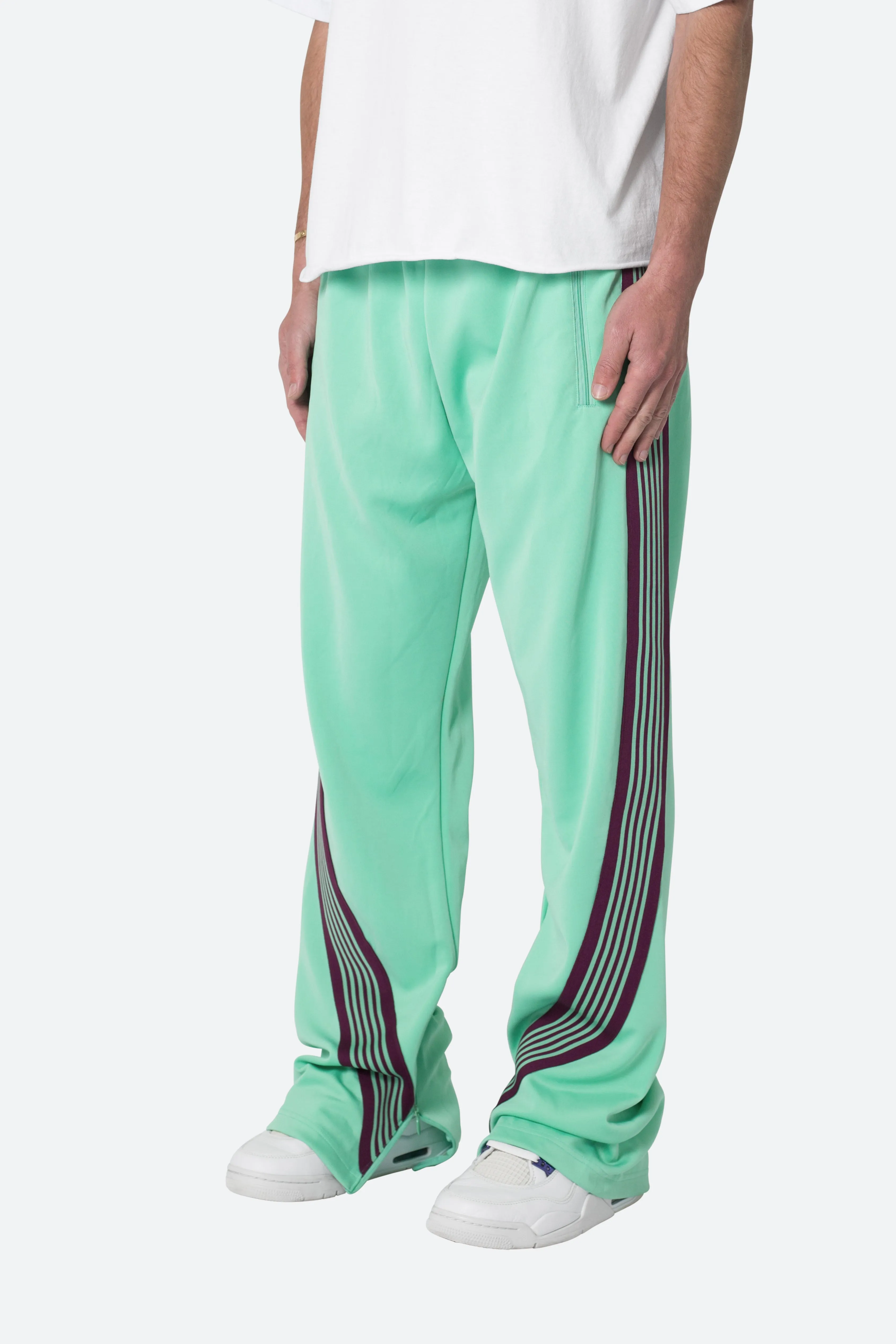 Stylish Green Bent Tape Track Pants for Men/Women