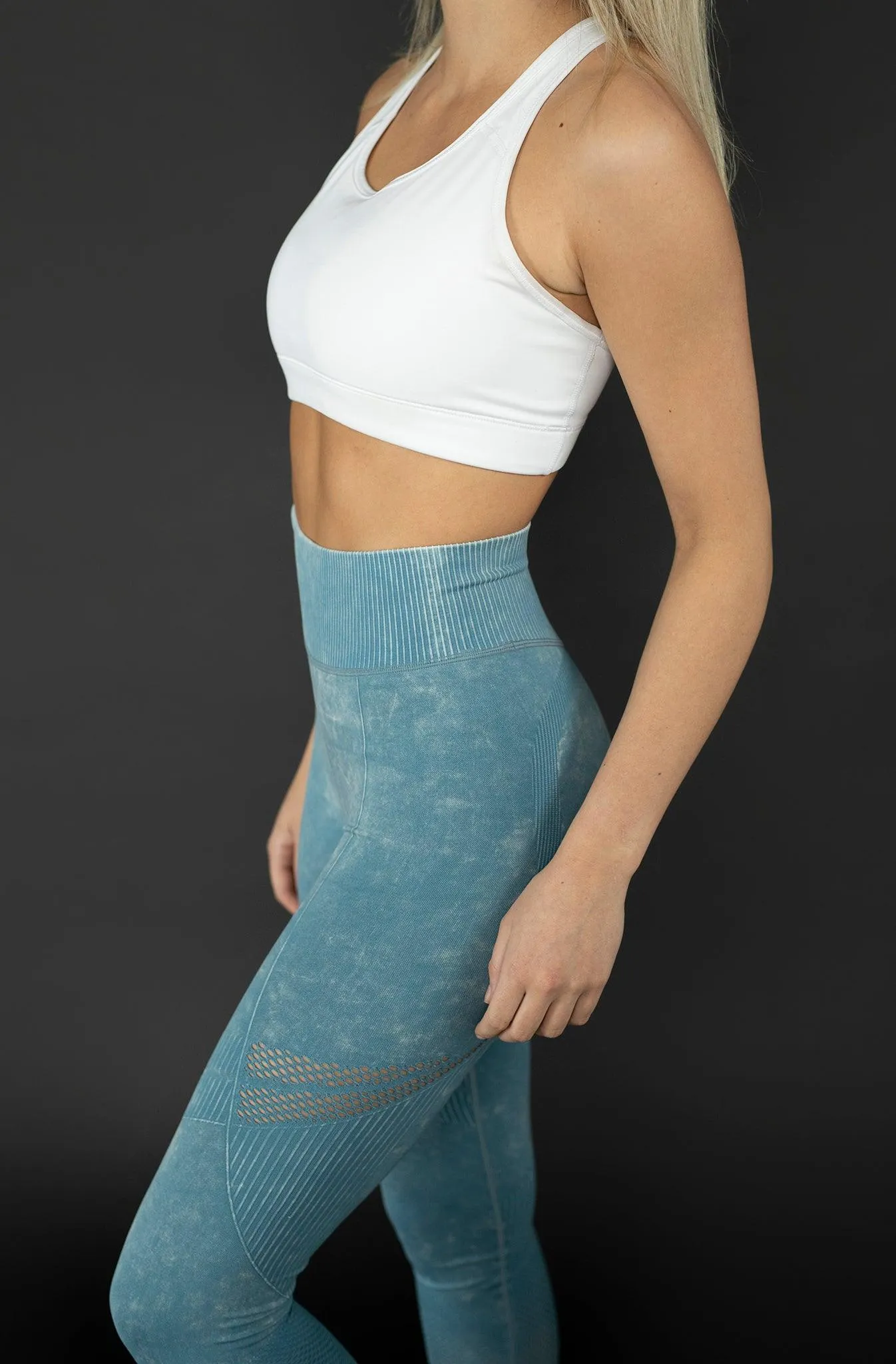 Blue Stone Wash Leggings
