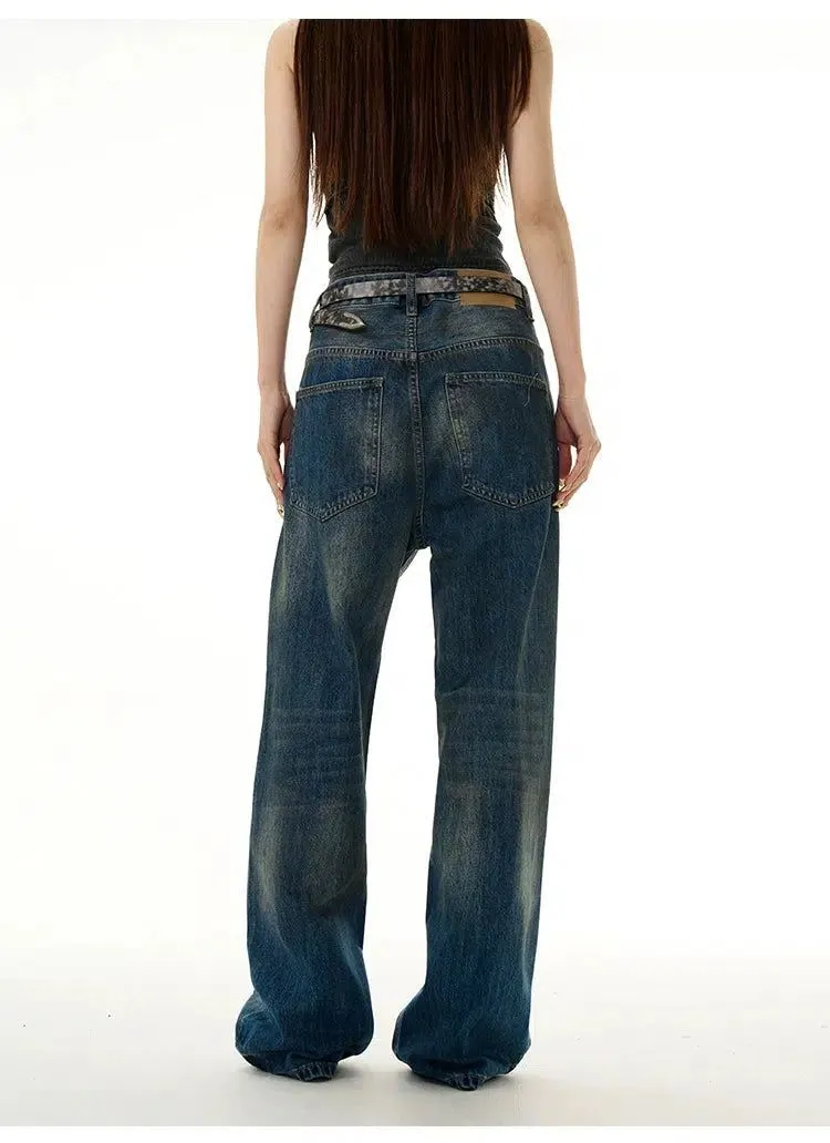 Dirty-Dyed Faded Jeans