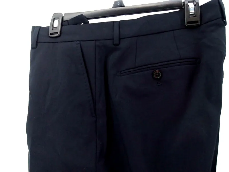 Lafaurie Mens Berto Pants Regular Zipper Dress Pants Size 44 Navy Blue