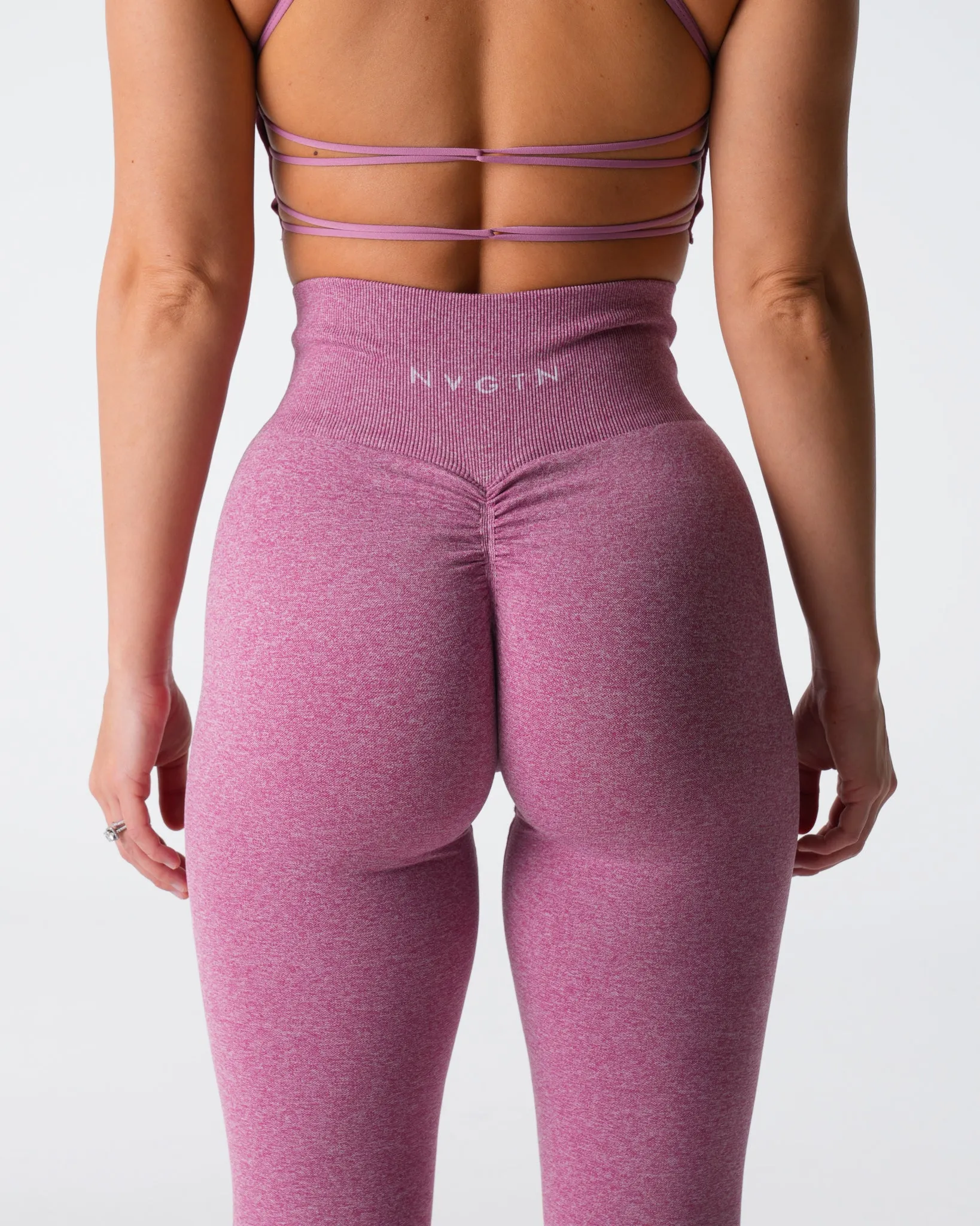 Pastel Pink Scrunch Seamless Leggings
