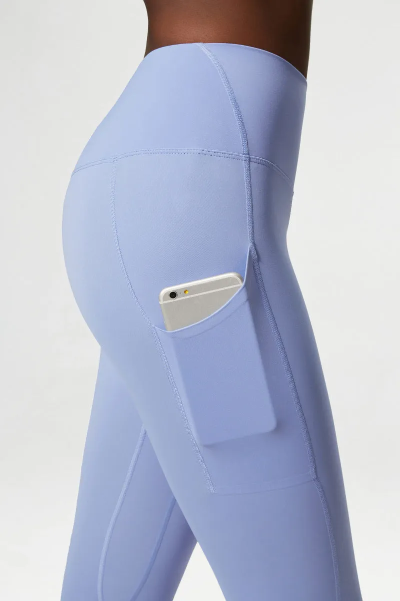 Peach Women's Anti-curling Side Pocket Sports Fitness Trousers