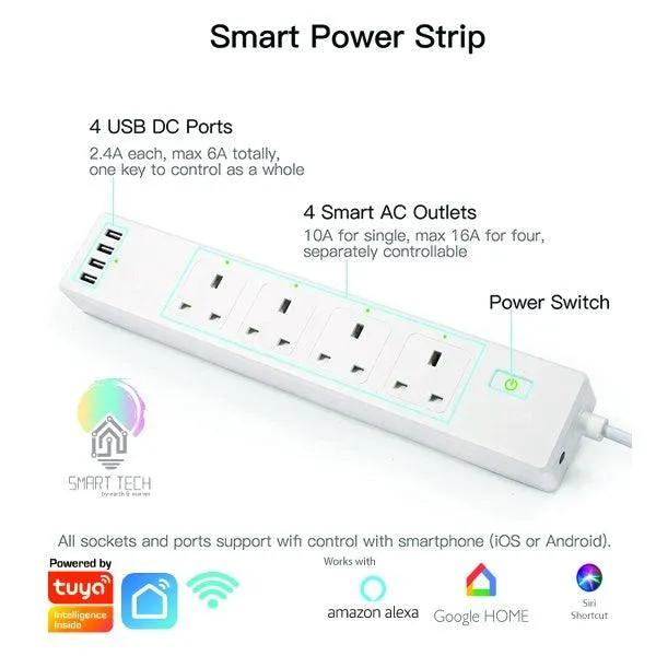Tuya Wifi Smart Extension Plug