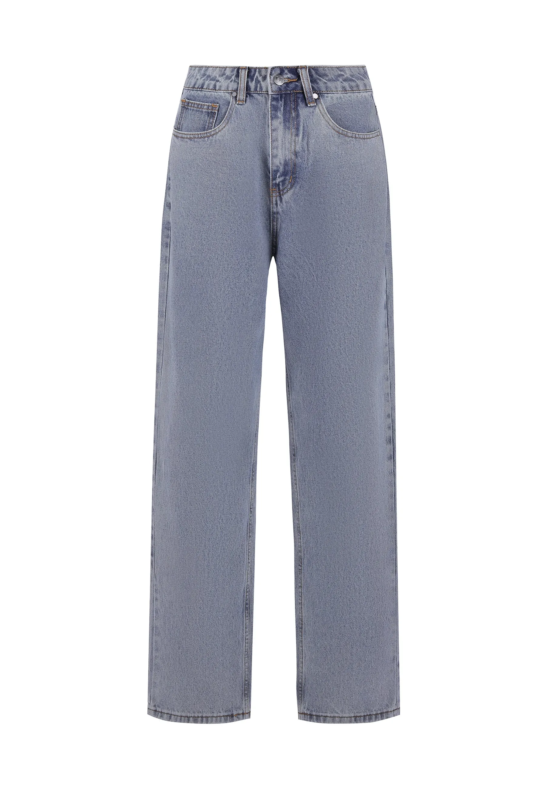 Womens Crystal Crawler Diamante Relaxed Denim Trousers Jeans - Bleach